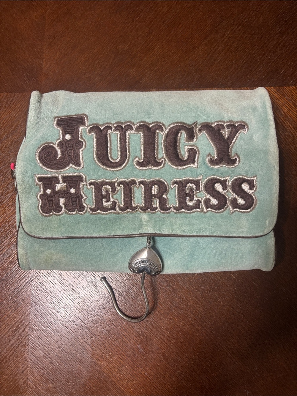 Juicy Couture Teal 'Juicy Heiress' Suede Travel Bag